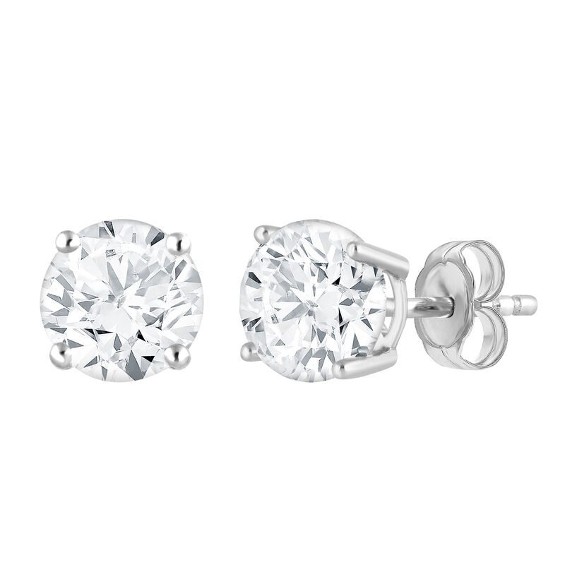 Lab Grown Diamond 2ctw. Round Stud Earrings in 14k White Gold image number null